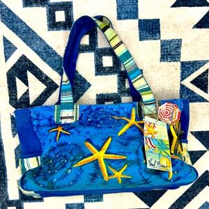 Paul Breut Blue Canvas Beach Bag